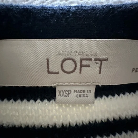 LOFT Navy and cream striped short cardigan - Picture 4 of 6